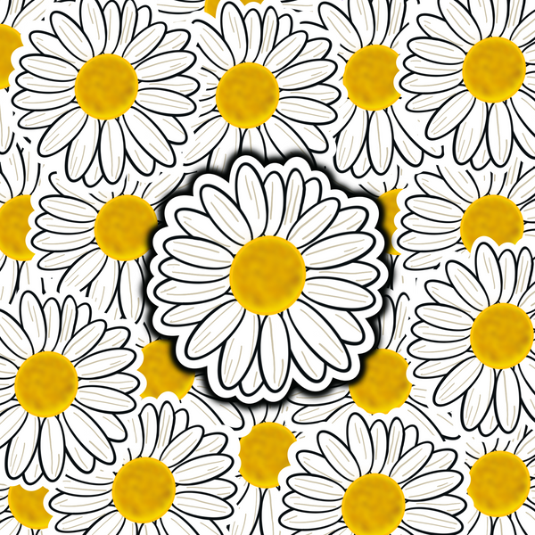 Daisy Flower Sticker for Laptop Ipad Water bottle Matte and Glossy Waterproof scratch proof