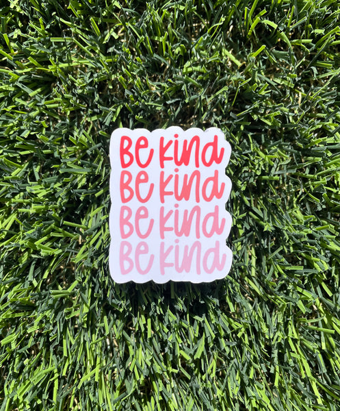 Colorful Be Kind Sticker: Pink, Orange, Purple, Blue, Green Pride Rainbow | Laptop, iPad, Water Bottle Decal