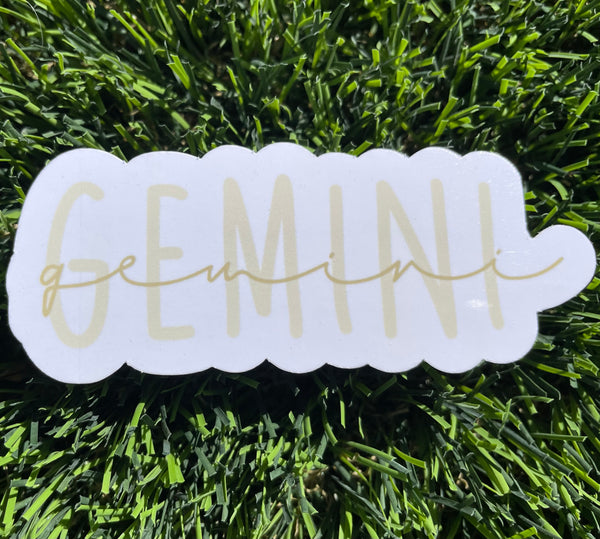 Gemini Sticker Zodiac Astrology for Laptop Ipad Water bottle Matte and Glossy Waterproof scratch proof