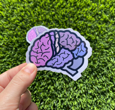 Vibrant Brainpower Sticker: Laptop, iPad, Water Bottle Decal | Colorful Mindful Design in Glossy | Waterproof and Scratch-Resistant Options