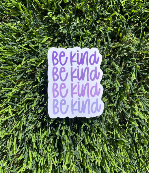 Colorful Be Kind Sticker: Pink, Orange, Purple, Blue, Green Pride Rainbow | Laptop, iPad, Water Bottle Decal